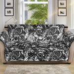 Black And White Mechanic Pattern Print Sofa Protector