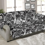 Black And White Mechanic Pattern Print Sofa Protector