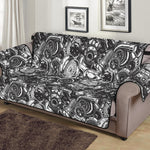 Black And White Mechanic Pattern Print Sofa Protector