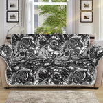 Black And White Mechanic Pattern Print Sofa Protector