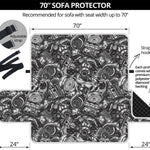 Black And White Mechanic Pattern Print Sofa Protector