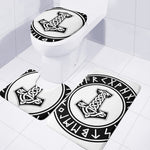 Black And White Mjolnir Print 3 Piece Bath Mat Set