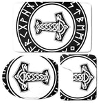 Black And White Mjolnir Print 3 Piece Bath Mat Set