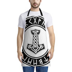 Black And White Mjolnir Print Apron