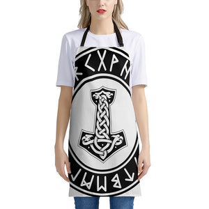 Black And White Mjolnir Print Apron