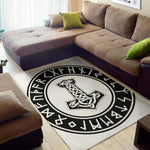 Black And White Mjolnir Print Area Rug