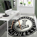 Black And White Mjolnir Print Area Rug