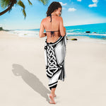 Black And White Mjolnir Print Beach Sarong Wrap