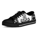 Black And White Mjolnir Print Black Low Top Shoes 