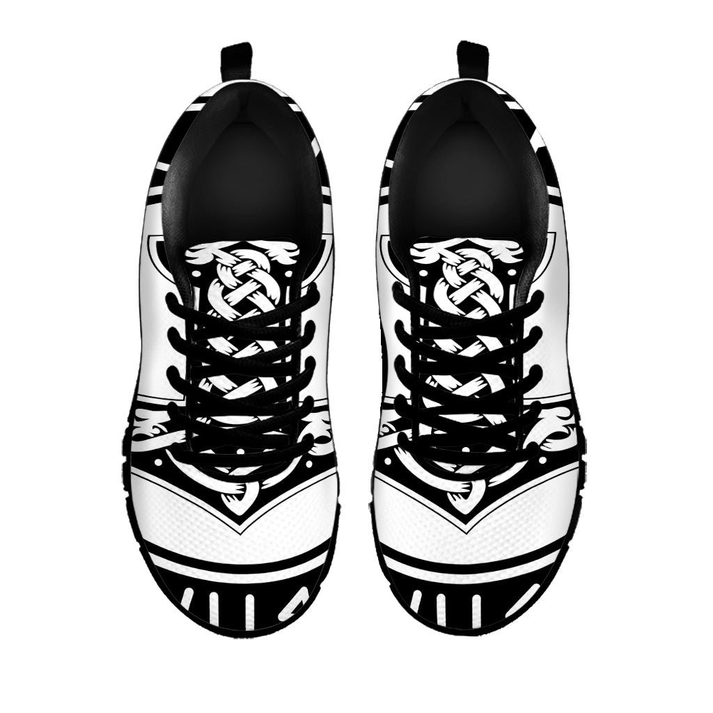 Black And White Mjolnir Print Black Sneakers