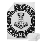 Black And White Mjolnir Print Blanket