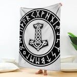 Black And White Mjolnir Print Blanket