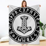 Black And White Mjolnir Print Blanket