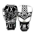 Black And White Mjolnir Print Boxing Gloves