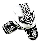 Black And White Mjolnir Print Boxing Gloves