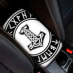 Black And White Mjolnir Print Car Center Console Cover