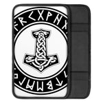 Black And White Mjolnir Print Car Center Console Cover