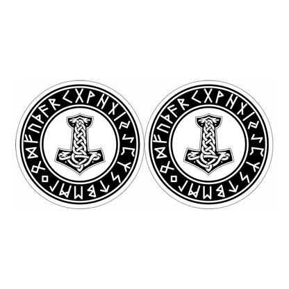 Black And White Mjolnir Print Car Coasters