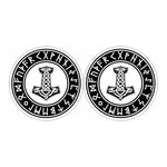 Black And White Mjolnir Print Car Coasters