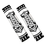 Black And White Mjolnir Print Car Seat Belt Covers