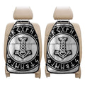Black And White Mjolnir Print Car Seat Organizers