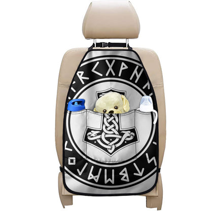 Black And White Mjolnir Print Car Seat Organizers