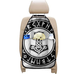 Black And White Mjolnir Print Car Seat Organizers