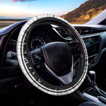 Black And White Mjolnir Print Car Steering Wheel Cover