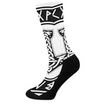 Black And White Mjolnir Print Crew Socks