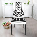 Black And White Mjolnir Print Dining Chair Slipcover