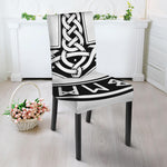 Black And White Mjolnir Print Dining Chair Slipcover