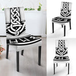 Black And White Mjolnir Print Dining Chair Slipcover