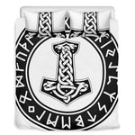 Black And White Mjolnir Print Duvet Cover Bedding Set
