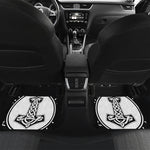 Black And White Mjolnir Print Front and Back Car Floor Mats