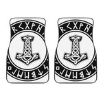 Black And White Mjolnir Print Front Car Floor Mats