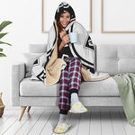 Black And White Mjolnir Print Hooded Blanket