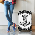 Black And White Mjolnir Print Luggage Cover