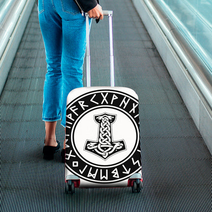 Black And White Mjolnir Print Luggage Cover