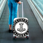 Black And White Mjolnir Print Luggage Cover
