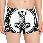 Black And White Mjolnir Print Men's Boxer Briefs