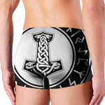 Black And White Mjolnir Print Men's Boxer Briefs