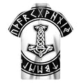 Black And White Mjolnir Print Men's Short Sleeve Shirt