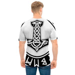 Black And White Mjolnir Print Men's T-Shirt