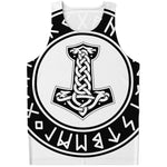 Black And White Mjolnir Print Men's Tank Top