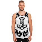 Black And White Mjolnir Print Men's Tank Top