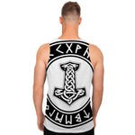 Black And White Mjolnir Print Men's Tank Top