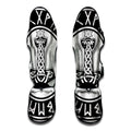 Black And White Mjolnir Print Muay Thai Shin Guards