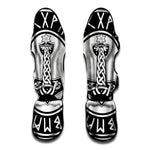 Black And White Mjolnir Print Muay Thai Shin Guard