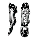 Black And White Mjolnir Print Muay Thai Shin Guard