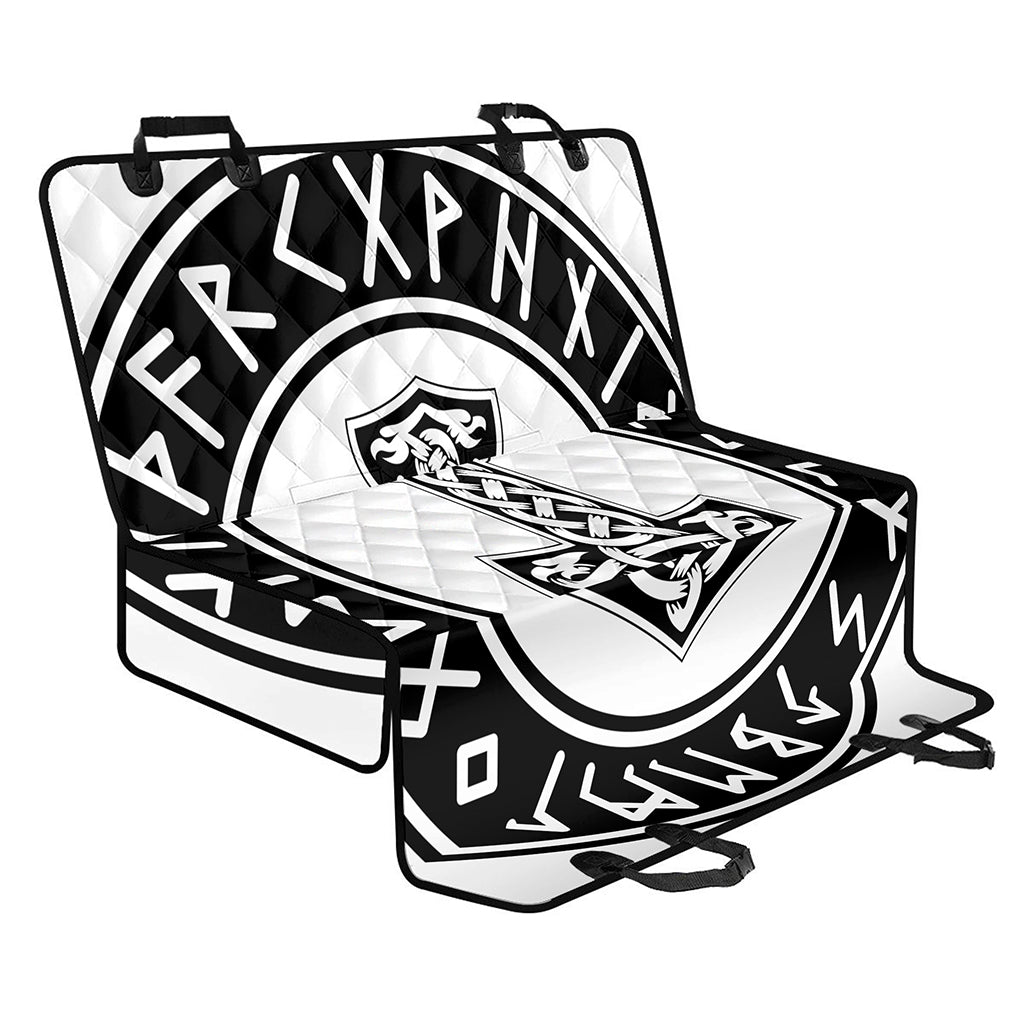 Black And White Mjolnir Print Pet Car Back Seat Cover